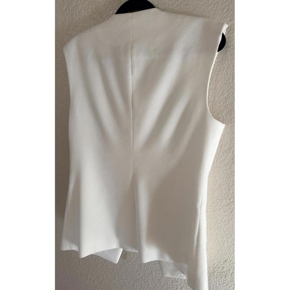New Veronica Beard Tamara Linen Vest In Off-white Size 10 $548 - Picture 7 of 11